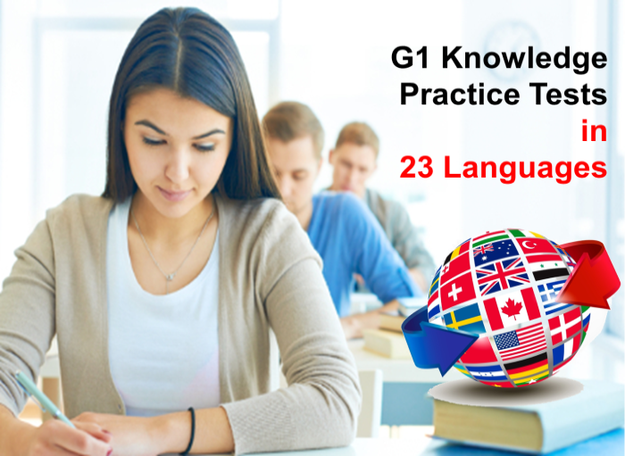 beginner drivers taking G1 knowledge mock practice test in 23 languages - master driving school - master drivers - preparation